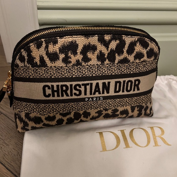 Christian Dior Leopard Printed Cloth Clutch (New; $800) - Picture 1 of 11